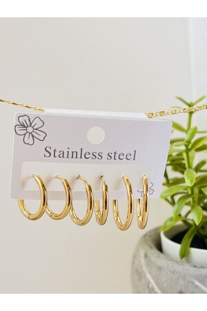 مجموعة من ثلاث أذان من الفولاذ ذو الذهب 12 ملم - 15 ملم - 18 ملم - Koala Company