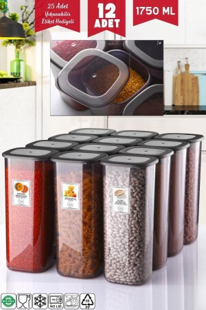 12 قطعة 1750 ملي لترات اقتصادية لا يمكن كسرها حاوية تخزين الأنتراكيت NDY-EKO-12S - Nandy Home