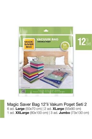 مجموعة من 12 حقيبة فجوة 2 8697623590906 - Magic Saver Bag