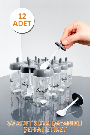 مجموعة من 12 وعاء معقّل مع قذائف ومعطفات و30 علامة شفافة مقاومة للمياه - 300 مل Szk-kk - Sezka Life