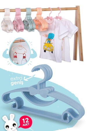 منز-حلوة 12 قطعة ملابس الأطفال الأزرق معلقة 30 سم فراشة ملابس الأطفال معلقة مع القوس - Morpanya