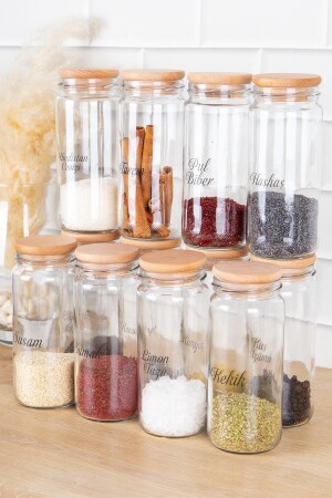 مجموعة من 12 وعاء زجاجي مع قوارب خشبية مع علبة مععقود مععقود مععقود عريضة 500 مل DNS-AKB12YTŞE - DNS HOME