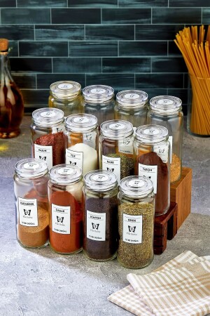 مجموعة من 12 وعاء زجاجي كبير مع علبة العصيرات - 500 مل FBZ-010041 - FBZhome