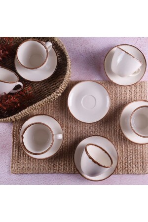 م.ن.ز-لونا الملف 12 قطعة كوب شاي مجموعة 6 أشخاص 14354 - Tulü Porselen