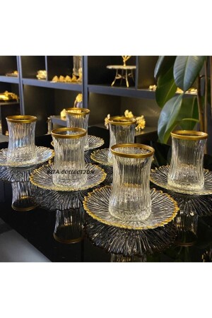 (منتز-إيليزيا) صبغ 12 قطعة شاي لـ 6 أشخاص - Paşabahçe