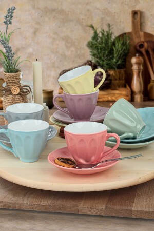 مجموعة الشاي من الأرمندات من قوس قزح 12 قطعة لـ 6 أشخاص TC043212F3X1A000000MATT300 - Keramika