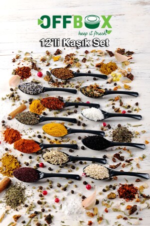 12 Adet Baharat Kaşığı Kahvaltılık Baharatlık Kaşığı Kaşık Seti BK-12 - 9