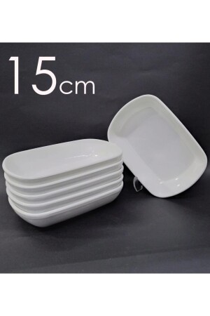 12 Adet Beyaz Melamin Kayık Tabak 15x10cm Orta Boy Salata Tabağı Günlük Kullanıma Hesaplı Oval Tabak es-2021-11-03-19 - 3