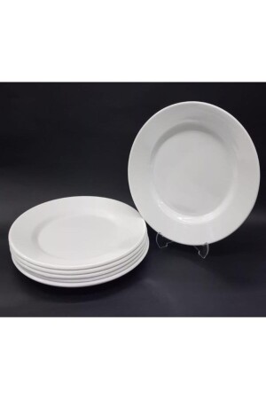 12 Adet Beyaz Melamin Tatlı,pasta Tabağı 17cm Sığ Tabak Günlük Kullanım Için Hesaplı Kase Altı es-2021-10-03-01 - İstoç Türk