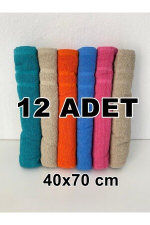 12 Adet Gündelik Ve Düğünlük Okuluk El Yüz Havlusu %100 Pamuklu 40*70 Cm 12linewdray - 2