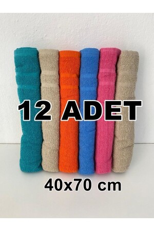 12 Adet Gündelik Ve Düğünlük Okuluk El Yüz Havlusu %100 Pamuklu 40*70 Cm 12linewdray - 1