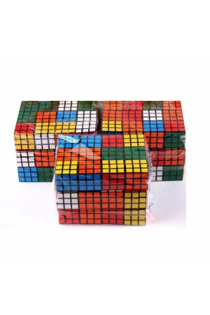 12 Adet Mini Rubik Zeka Küpü (sabır Küpü) 3x3 Anahtarlık KK-36000 - 4