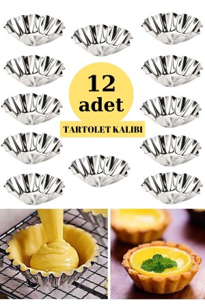 12 Adet Tartolet Kalıbı Kek Kurabiye Tart Kalıbı - 1