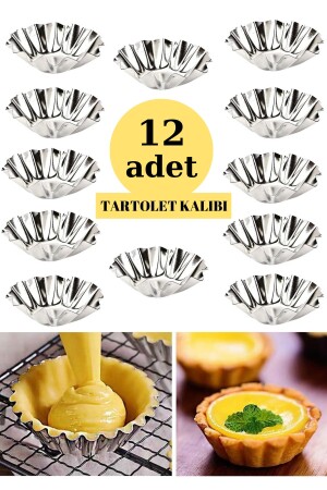 12 Adet Tartolet Kalıbı Kek Kurabiye Tart Kalıbı - 2