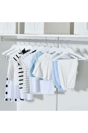 12 Adetdolap Içi Düzenleyici Çocuk Elbise Askısı Bebek Askısı Kıyafet Ve Elbise Askısı Beyaz - 2