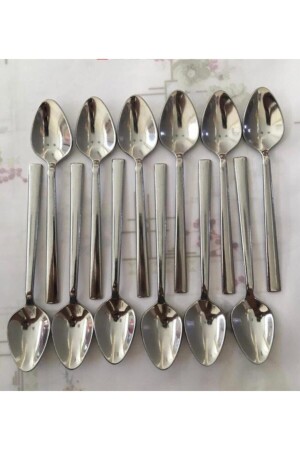 12 Adetii Istanbul 18-10-304 Sade Çubuk Çay Kaşık 26 - Kardelen