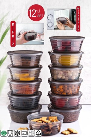 مجموعة من 12 Arven مخزنات تخزين متعددة الأغراض الميكروويف مجفف الفطور الخ - Open Home Concept