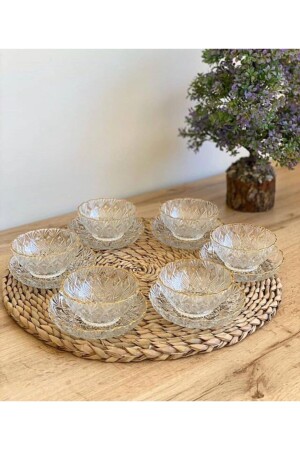 م.ن.ز. - يدوي مزين بالذهب الذهب 12 قطعة كريستال خفيفة القنينة، قنينة السكر، قنينة الجام، قنينة الزجاج ل - Genel Markalar