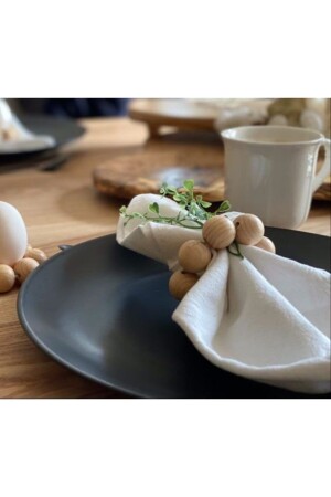 مجموعة من 12 حلقة من الخشب الخشبية الخضراء - Genel Markalar