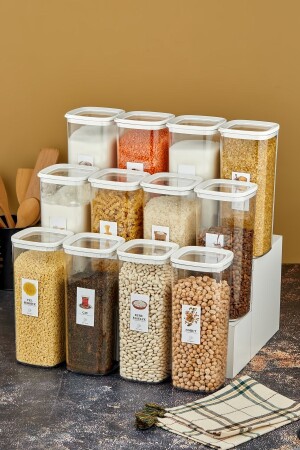 حاوية تخزين الغذاء من 12 قطعة من MNZ- Acrylic Set with Vacuum Lid 1700 ml - DE HOME