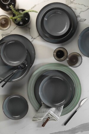 مجموعة عشاء 12 قطعة من طراز MNZ-Moderna لـ 4 أشخاص MOD12Y1730P01 - Kütahya Porselen