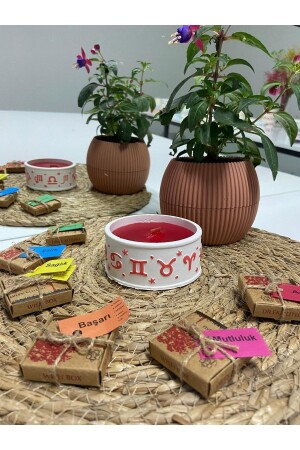 شمعة من الشمعة ذات الروائح المزدهرة شمعة طقوسية مع 12 علامة زوديك شمعة تشاكرا شمعة ديكورية شمعة هدية شمعة التطه - MorVilla