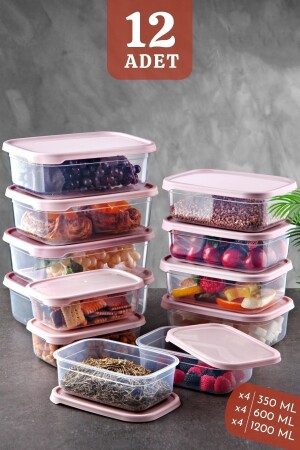 مجموعة من 12 صندوق مستطيل حاوية تخزين الطعام مسحوق NDY-EP-300-12 - Nandy Home