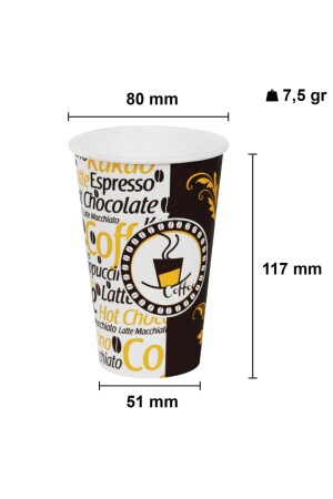 12 Oz schwarzer Pappbecher mit Deckel Latte-Kaffee-Pappbecher 300 ml – 100 Stück AT12OZ - 4