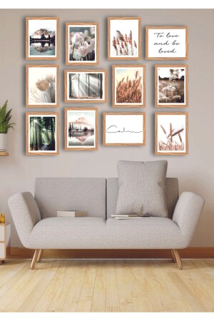 12 Parça Çerçeve Görünümlü Mdf Tablo Seti - Hediyesepetin