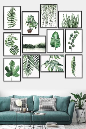 12 Parça Çerçeve Görünümlü Mdf Tablo Seti - Artavessa Gift&Home