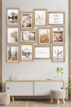 12 Parça Çerçeve Görünümlü Mdf Tablo Seti - Artavessa Gift&Home
