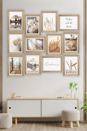12 Parça Çerçeve Görünümlü Mdf Tablo Seti - Artavessa Gift&Home