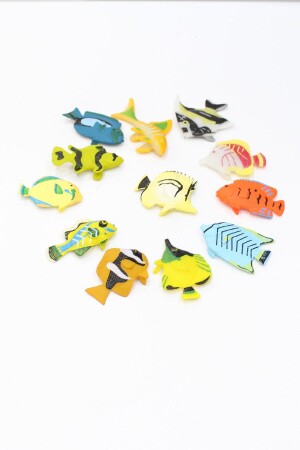 12 Parça Okyanus Resif Canlıları Balık Figür Oyun Seti hyv025 - 2