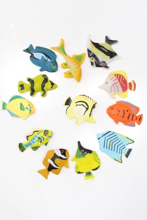 12 Parça Okyanus Resif Canlıları Balık Figür Oyun Seti hyv025 - 1