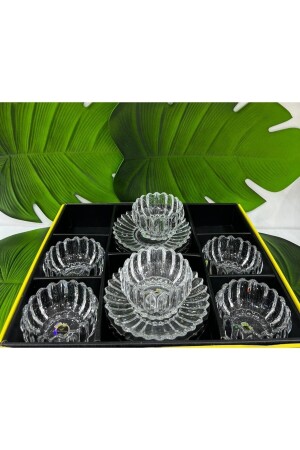 12 Prc Lux Kesme Tabaklı Kase Sunum Seti(tab 16.5x2cm-10.5×6cm) AMH0325f223516 - Genel Markalar