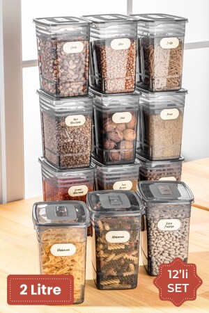 مجموعة من 12 شريط مقياس كبير مخزن تخزين الغذاء لترين انتراكيت STRIP12LI-2 - Vienev