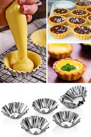 12 Stück Edelstahl-Mini-Kuchenform – Cupcake – Tarte – Tartolet – Brownie – Cupcake – Muffinform - 1