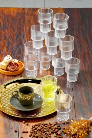 12 Stück Kristallglimmer-Kaffee-/Wasserglas Pinterest-Modellglas 100 cc (kein Glas) - 2