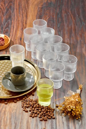 12 Stück Kristallglimmer-Kaffee-/Wasserglas Pinterest-Modellglas 100 cc (kein Glas) - 7