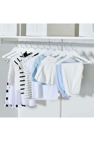 12 Stück Kunststoff-Kleiderbügel für Baby- und Kinderkleidung, weiß - 2