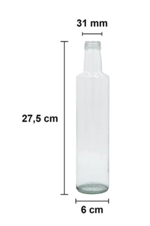 12 Stück Mehrzweck-Dorica-Flasche aus transparentem Glas, rund, 500 ml – mit auslaufsicherem Verschluss MA2175 - 4