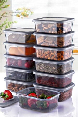 12 Stück Ombox Vorratsbehälter mit Deckel 250 ml – auslaufsichere Frühstücks-Snack-Obst-Aufbewahrungsbox DEYOMBX12 - 2