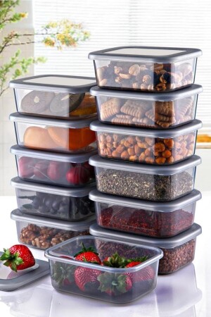 12 Stück Ombox Vorratsbehälter mit Deckel 250 ml – auslaufsichere Frühstücks-Snack-Obst-Aufbewahrungsbox DEYOMBX12 - 1