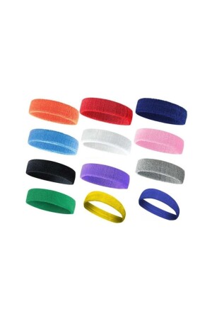 12 Stück Sporthandtuch-Stirnband Fitness-Stirnband für Fußball Basketball Tennis 12 Farben kgm10color-headband - 1