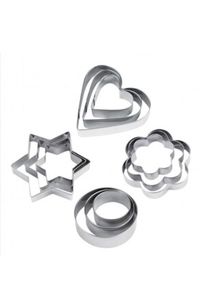 كعك كوكي قماش قلب المنزل نجمة عش نموذج 12 قطع TE2392 - Eminonutoptanci