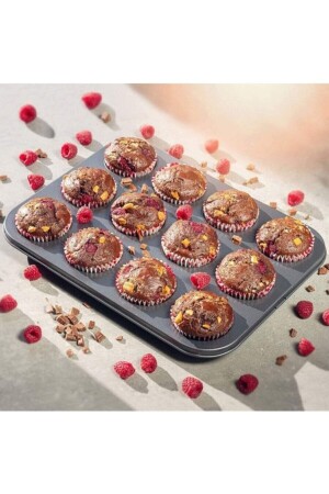 12-teilige Kuchenform, feuerfeste, antihaftbeschichtete Muffin-Cupcake-Form, Kuchenform - 2