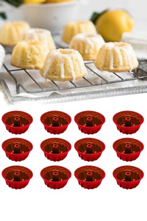 12-teilige waschbare Mini-Kuchen-Muffin-Backform – Silikon-Muffin-Cupcake-Form in verschiedenen Farben - 4