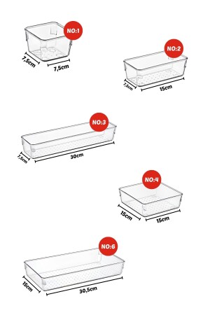 12-teiliger Innenschubladen-Punto-Schubladen-Organizer, transparent - 3