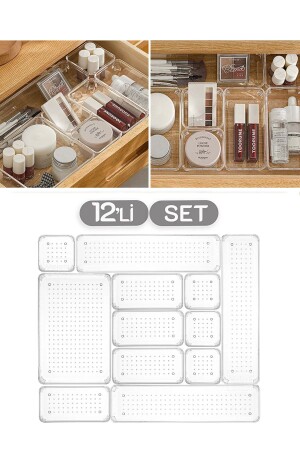 12-teiliger modularer VIP-Kosmetik-Schmuck-Make-up-Organizer – Schubladen-Organizer - 1