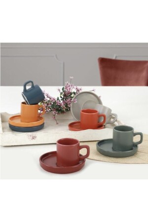 12-teiliges 6-farbiges Kaffeetassen-Set für 6 Personen 575 - 2